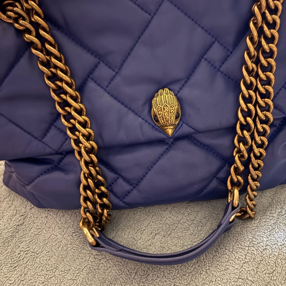 Kurt Geiger blue and Gold Quilted Shoulder Bag with dust bag
